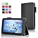 Fire 7 2015 Case, Exact [PRO Series] Professional Slim-Fit PU Leather Folio Case for Amazon Fire (5th Generation - 2015 release) Black