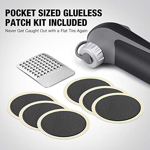 GIYO Mini Bike Pump Portable, 120 PSI High Pressure Bicycle Air Pump Fits Presta & Schrader Automatically Patch and Mount Kits Included