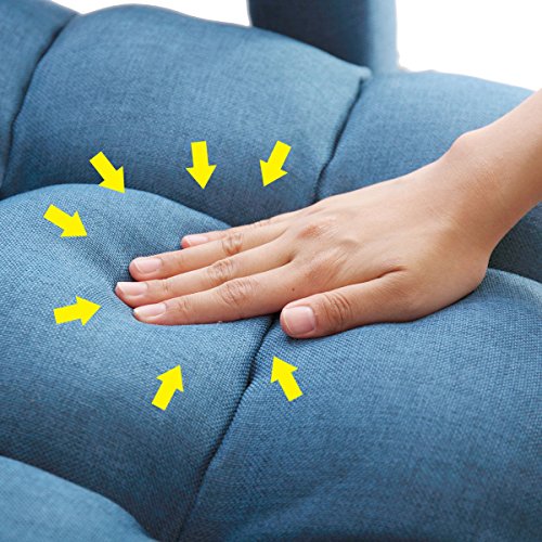 Blue Adjustable Folding Lazy Sofa Floor Chair Sofa Lounger Bed w/ Armrests & Pillow For Leisure - Thumbnail 6