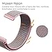 Fintie Bands Compatible with Fitbit Versa & Versa Lite & Versa Special Edition, Soft Nylon Sport Loop Replacement Wristband Strap with Fastener Adjustable Closure, Pink Sand