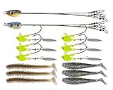 Ilure Alabama Rig Umbrella for Bass Fishing 3 Arms Swim Baits Lures Bait Kit for Freshwater Trout Salmon 2 Pcs