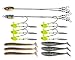 Alabama Rig Umbrella for Bass Fishing Kit with Willow Bladed Spin Jig Heads Freshwater Salwater Trout Stripers Lures 3 Arms