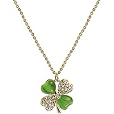 Sonateomber Lucky 4 Leaf Clover St.Patrick's Necklaces for Women, Cute CZ Clover Pendant Necklace Rhinestone Choker Day Prom Accessories Jewelry Gift