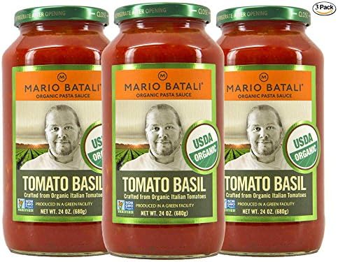 Mario Batali Organic Tomato Basil Sauce 24 oz (3 Pack)