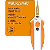 Fiskars Premier No. 5 Micro-Tip Easy Action Titanium Scissors - Stainless Steel Fabric and Mixed Media Scissors - Arts and Cr
