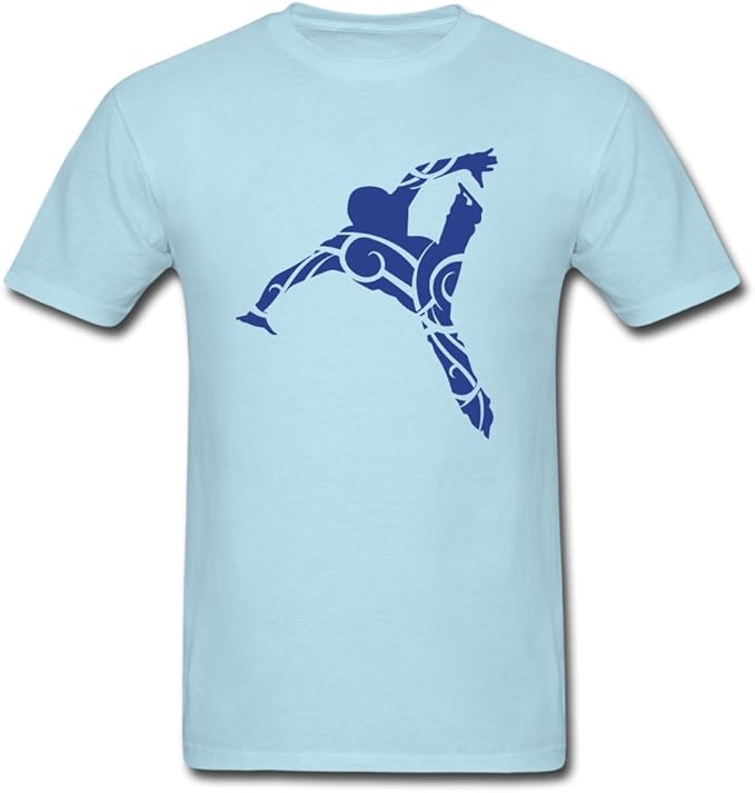 MozFashion Men's Ice Skating TShirts sky blue XXLarge