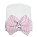Gellwhu Newborn Hospital Hats Baby Girls Boys Beanies Cap Bow No Scratch Mittens Set