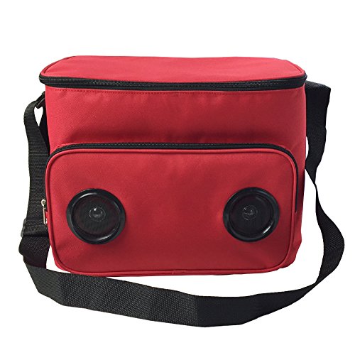 Luckiplus Insulated Bluetooth Speaker Cooler Bag Picnic Cooler Bag for Outdoor Traveling (Red)