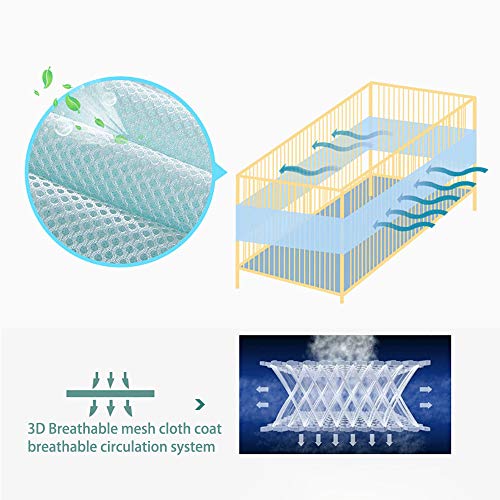 Hothuimin Baby Breathable Mesh Crib Liner Crib Bumper Pads for Standard Cribs Machine Washable (Pink)