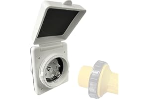 CAMPELIFY 30 Amp RV Plug Power Inlet Box,NEMA L5-30P Shore Power Inlet Replacement for 3 Prong 30 Amp 110/120 Volt RV Extension Cord with Twist Lock - 30 Amp RV Receptacle 125 Volt 3750 Watts,ETL Listed(White)