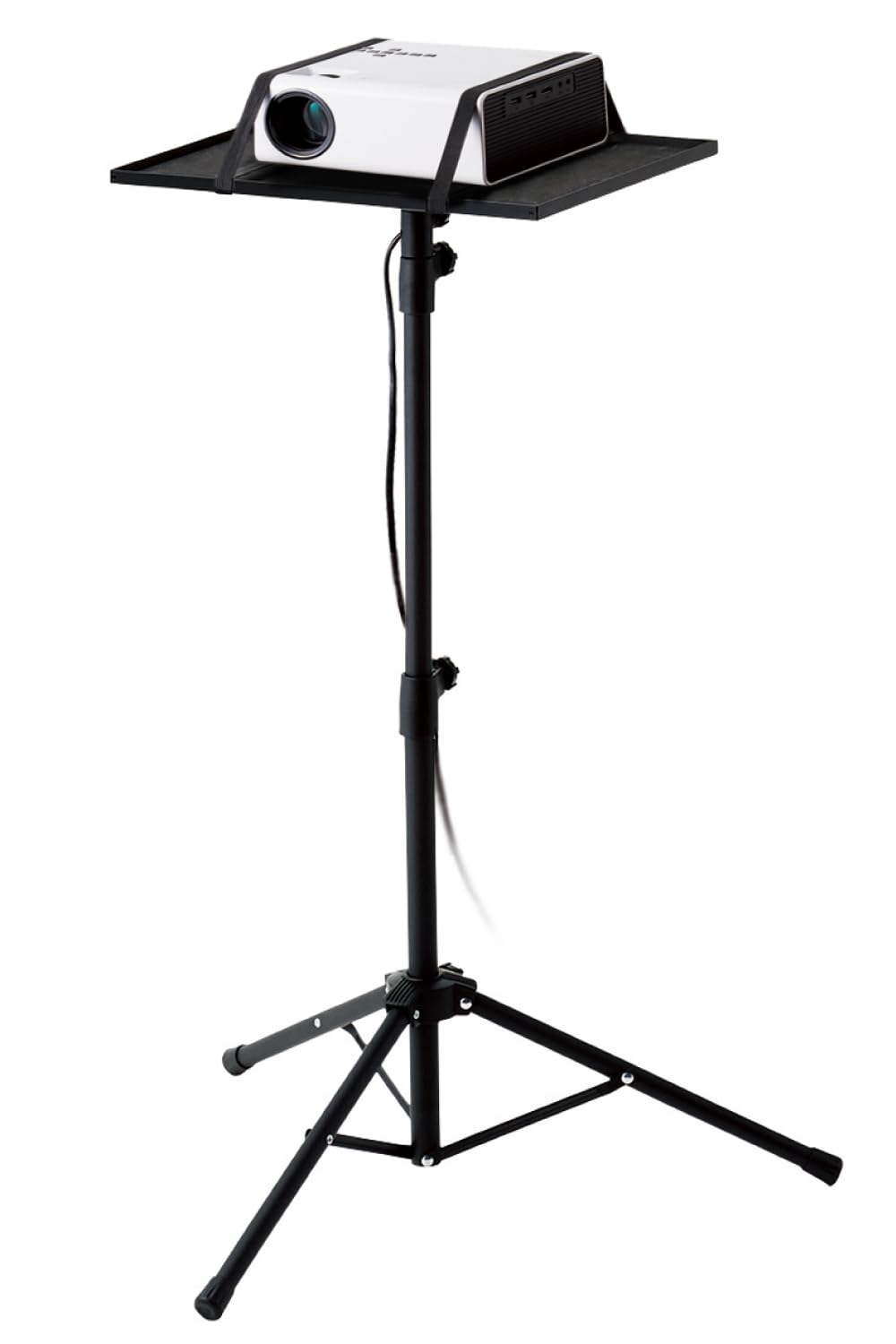 エレコム プロジェクター スタンド 三脚 台 高さ調整可能 収納ケース付 固定バンド付 据え置き型 ブラック PJ-ARMPBK-AZ商品画像