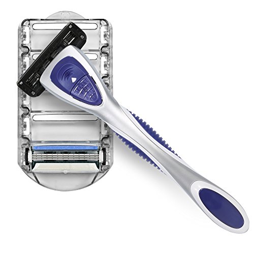 Solimo 3-Blade Razor for Men, Handle & 2 Cartridges (Cartridges fit Solimo Razor Handles only)