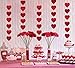 72PCS Valentine’s Day Decorations Red Garland Hanging String Hearts - Valentines Streamer for Home Wedding Anniversary Party Decor