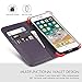 SHIELDON iPhone 8 Plus Case, iPhone 7 Plus Wallet Case, Genuine Leather iPhone 8 Plus Flip Magnetic Cover Card Slots Holder Kickstand TPU Shockproof Case Compatible with iPhone 7Plus - Dark Purple