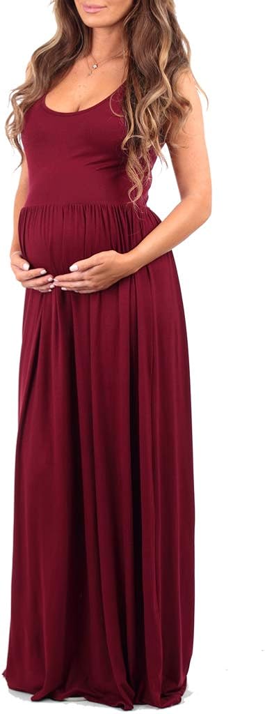Women's Ruched Sleeveless Maternity Dress in Regular and Plus Sizes - Made in USA at  Women’s Clothing store