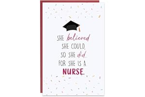 Ithmahco Cute Nurse Graduation Card Gifts, Lovely Nurse Graduation Greeting Card For Her, Nurses Graduations Gift for Women, She Believed She Could So She Did from Mother