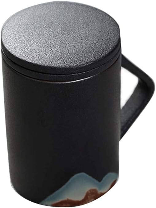 - Gift Cup -Black Ceramic Cup Drinking Bottle Reusable Mug Suitable for All Occasions Cold Drink Drink Tea Artwork Tumbler Coffee Cup/11.5 * 7.5cm*280ml(10oz) (Color : 10oz)