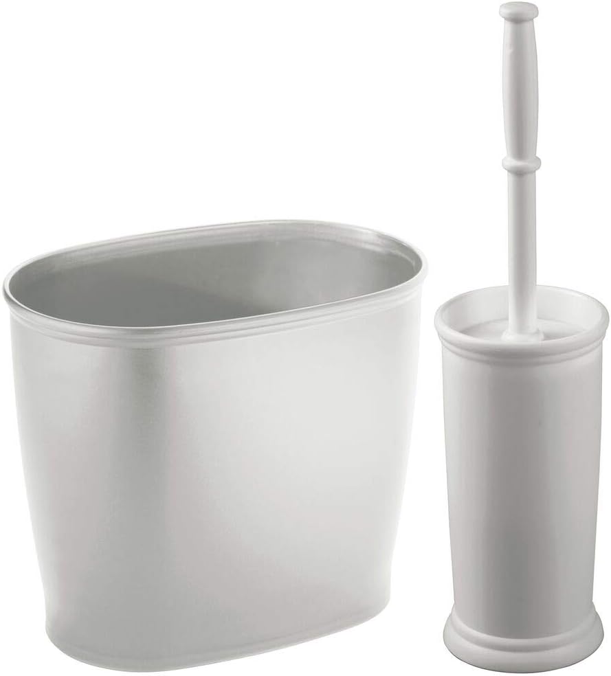 mDesign Modern Compact Freestanding Plastic Toilet Bowl