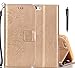for iPhone 7 Case,iPhone 7 Leather Case,iPhone 7 Cover,Candywe [Gold] [Wallet] Leather Protective Stand Case for iPhone 7 for Woman (with Strap)