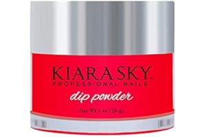 Kiara Sky Glow Collection, Long-Lasting and Lightweight Nail Dipping Powder 1 oz | Activate with UV, LED or Sunlight | RED HOT GLO