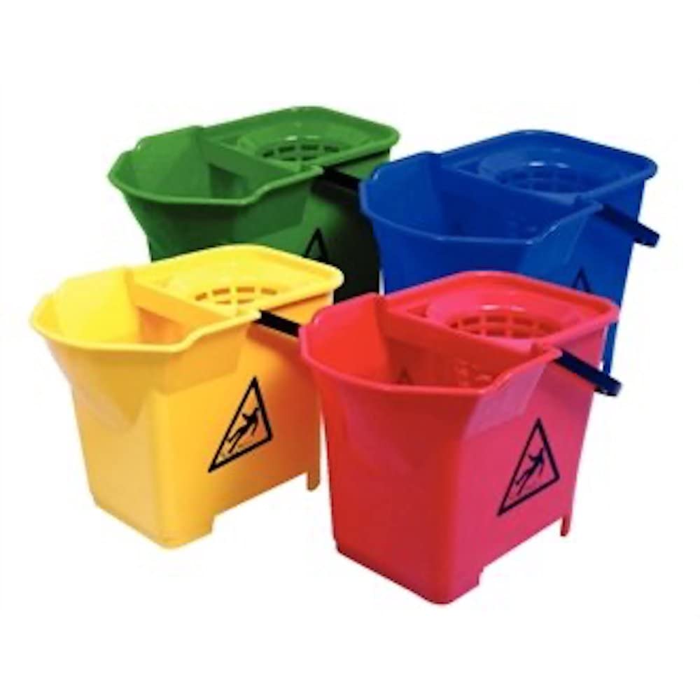 Stalwart S222 Colour Coded Mop Bucket, Toilet Areas, 14 L, Red