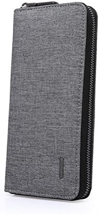 Mens Zipper Blocking Wallets 8-inch Credit Card Holder Organizer Purse For Women