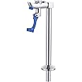 WOWOW Glass Filler Faucet, 9-Inch Push-Back Water Filler Faucet Deck Mount Pedestal Glass Filler Water Station, Stainless Steel Drinking Water Filling Faucet for Bar Hotel Restaurant Cafes