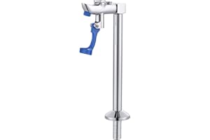 WOWOW Glass Filler Faucet, 9-Inch Push-Back Water Filler Faucet Deck Mount Pedestal Glass Filler Water Station, Stainless Steel Drinking Water Filling Faucet for Bar Hotel Restaurant Cafes