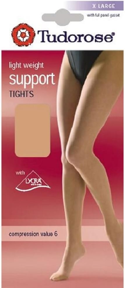 Tudorose 2, 3 or 6 Pairs Light Weight Support Tights Compression Value 6 -M, L, XL
