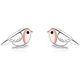 Robin Bird Earrings for Women - 925 Sterling Silver Cute Robin Earring Tiny Bird Jewelry Gifts for the Birds Lover Unique Animal Lovers Gift Bluebird Earrings for Women