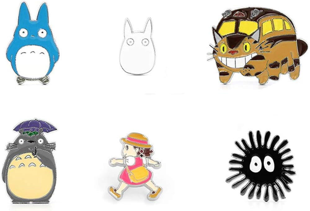 My Neighbor Totoro Cute Badges Pins Brooches Accessories for Clothes Backpack 6Pcs: Clothing