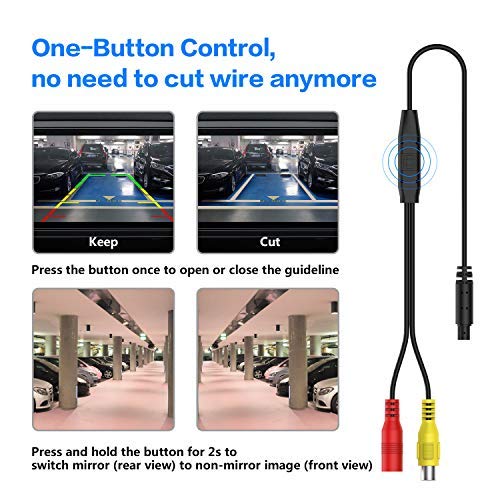 Backup Camera,2018 Upgrade Version Car Rear View Front View Reversing Camera 170° Perfect View Angle 7 IR LED Lights Night Vision IP68 Waterproof Universal Backing Camera - Optional Guideline(YES/NO)