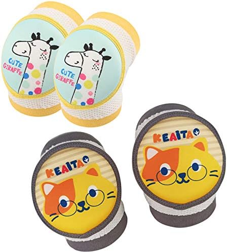 Meikys 赤ちゃん ひざあて 膝当て 二ーパッド メッシュ通気性膝パッド 出産祝い 綿 滑り止め 擦りむき防止 可愛い柄 冷房対策 男女兼用 2セット Type2