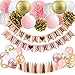 Baby Shower Decorations for Girl - Pink and Gold Baby Shower Decoration It's A girl & Baby Shower Banner with Paper Lantern Pompoms Flowers Honeycomb Ball Balloons Foil Tassel primary