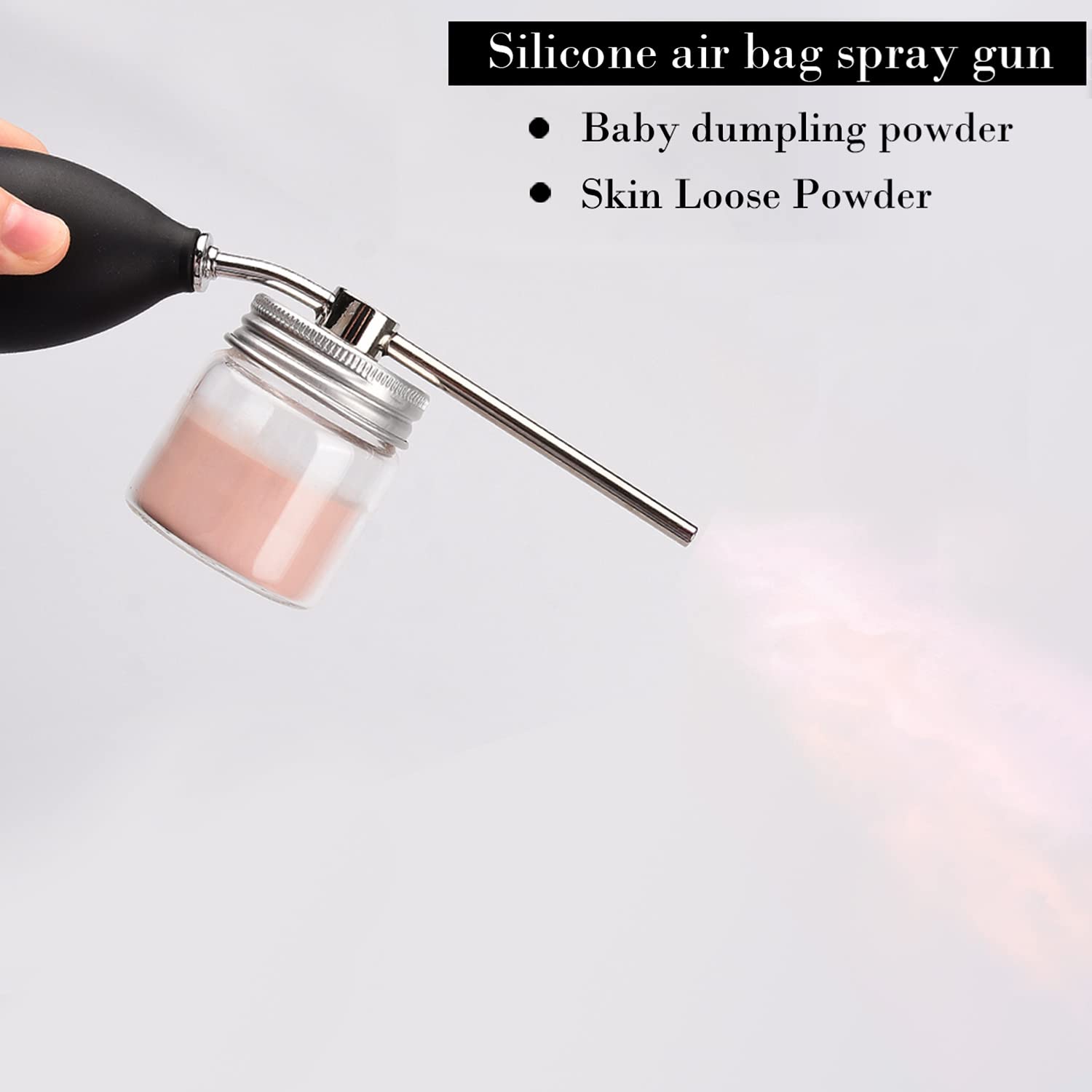 Noverlife Powder Spray Bottles, 12.5G Hairdressing Tools Hair Building Fiber Spraying Bottle, Powder Duster Applicator Nozzle Pump Hair Loss Sprayer Atomizer, Dry Glitter/Mica Spray Pump Dispenser