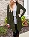 Chvity Women's Solid Long Sleeve Open Front Waterfall Draped Cardigans (XL, Army Green)