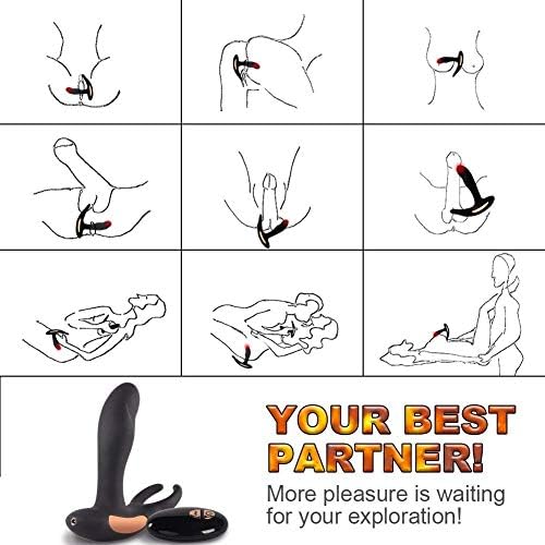 Lecmnb Body Massage Wand,Electronic Waterproof Silicone Plug 7 Functions with Wireless Remote Control, Black