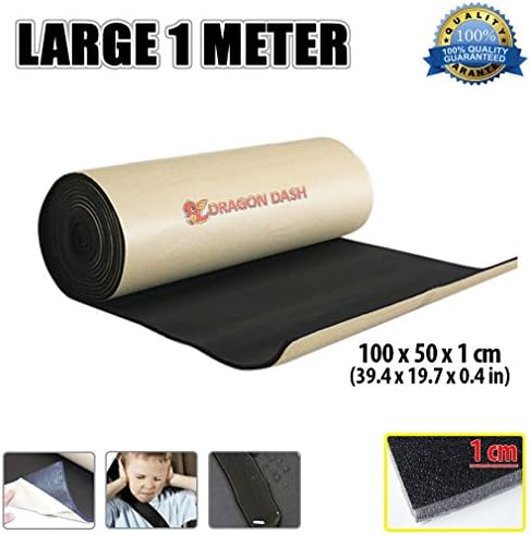 New Dragon Dash 1 Meter (39.4 X 19.7 X 0.4 Inches) Self Adhesive Lighweight Sound Deadening Car Heat Thermal Insulation Barrier Mat DD1136