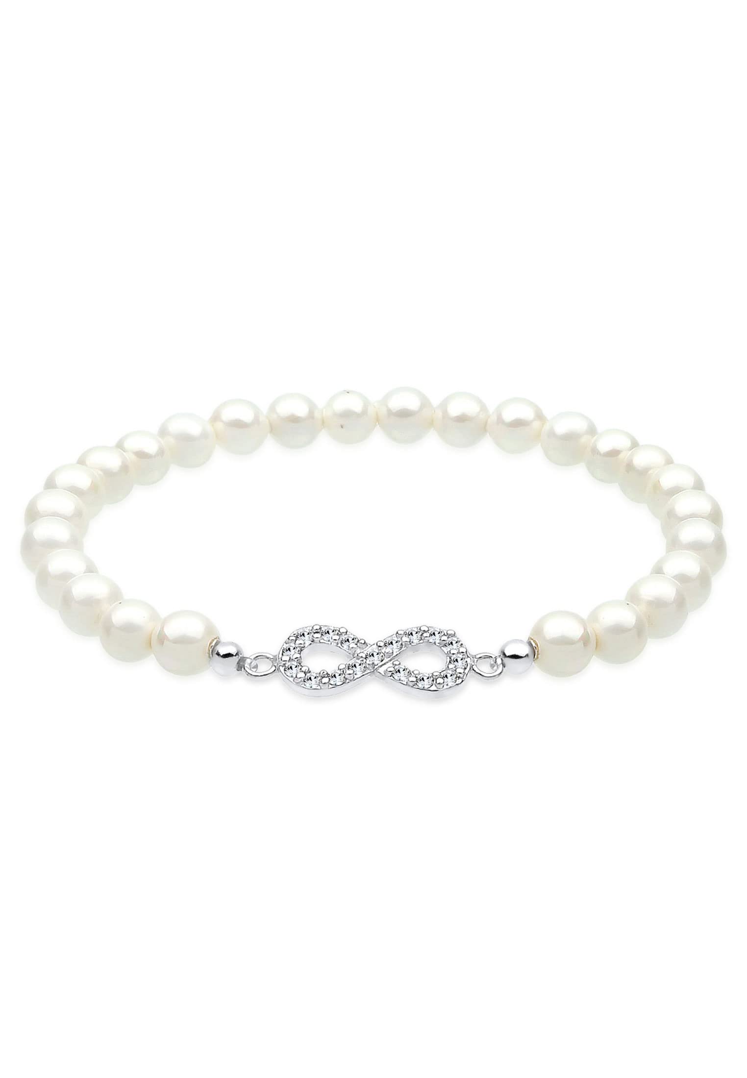 Elli Bracelet Freshwaterpearl Crystal infinity 925 Sterling Silver — image 1