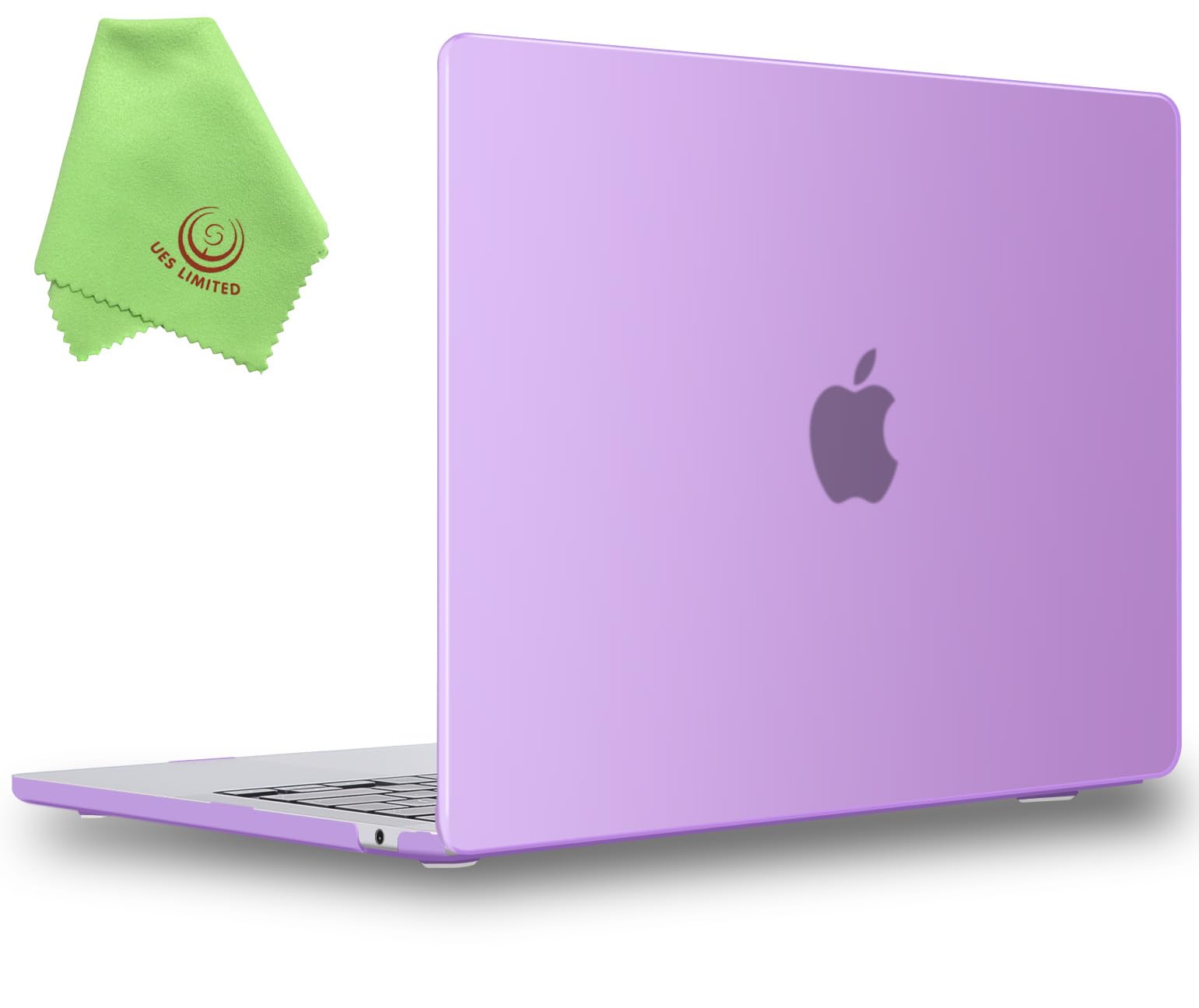 UESWILL Case Compatible with MacBook Air (15 inch, M2 M3 M4 M5, 2023 2024 2025 2026) Model A3448 A3241 A3114 A2941, Matte Hard Shell Cover + Microfiber Cloth, Purple