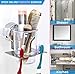 HOME SO Toothbrush & Toothpaste Holder with Suction Cup Hanger - Bathroom Organizer for Toothbrushes, Paste, Razor, Comb - Removable Stick on Mirror or in Shower - Stainless Steel Chrome…