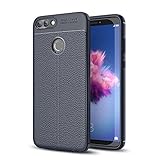 Huawei P Smart Case, TopACE [Shock Absorption] Flexible TPU Soft Skin Silicone Cover for Huawei P Smart/Enjoy 7S (Navy)