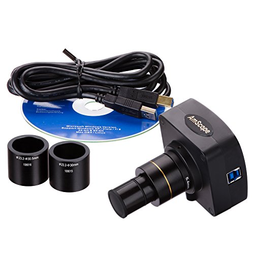 AmScope MU1403-CK 14MP Live Video USB3.0 Microscope Digital Camera 14 MP + Calibration Kit