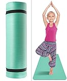 Sivan Health and Fitness Kids Exercise Yoga Mat with Carry Strap - for, Yoga & Pilates, Great for Kid Athletes, Dancers, Gymnasts, Tummy Time etc, 1/2-Inch Extra Thick, NBR Comfort Foam (Teal)