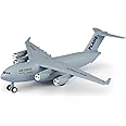 Liberty Imports Diecast Metal Military Cargo Transport Airplane - 1:400 Scale Alloy Model Carrier Aircraft with Pullback Action, Lights and Sound