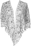 Alivila.Y Fashion Womens Triangle Ruffle Sequins Wedding Scarf Shawls A25-Silver