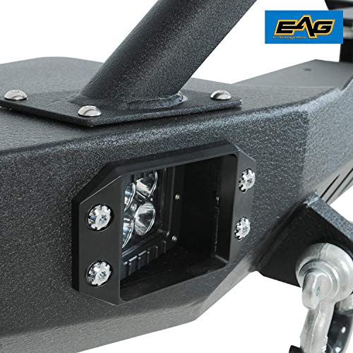 EAG Steel Front Bumper with LED Lights and Winch Plate Fit for 8401 Cherokee MJ