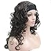 Wiginway Women Wigs Long Curly with Headband Dark Brown Wig Heat Resistant Full Synthetic Natural Big Curly Wigs 18 inchthumb 2