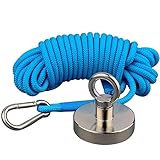 Mutuactor Fishing Magnets 600lbs Strong Pull Force, Powerful Neodymium Magnets N52 with10m(32feet) Durable Rope,Retrieval Magnet for Retrieving and Magnetic Recovery Salvage in River