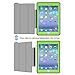 iPad Air 2 Case, 3 In1 PC + TPU + Leather Hybrid [Stand] Shockproof Protective Cover Case with Auto Wake/Sleep for Apple Ipad Air 2 with Screen Protect,Color (Green)